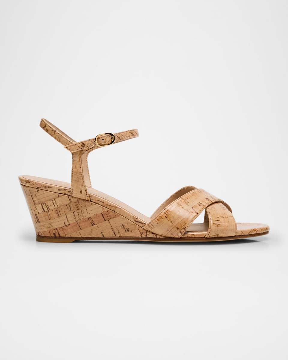 Dayna Cork Crisscross Wedge Sandals